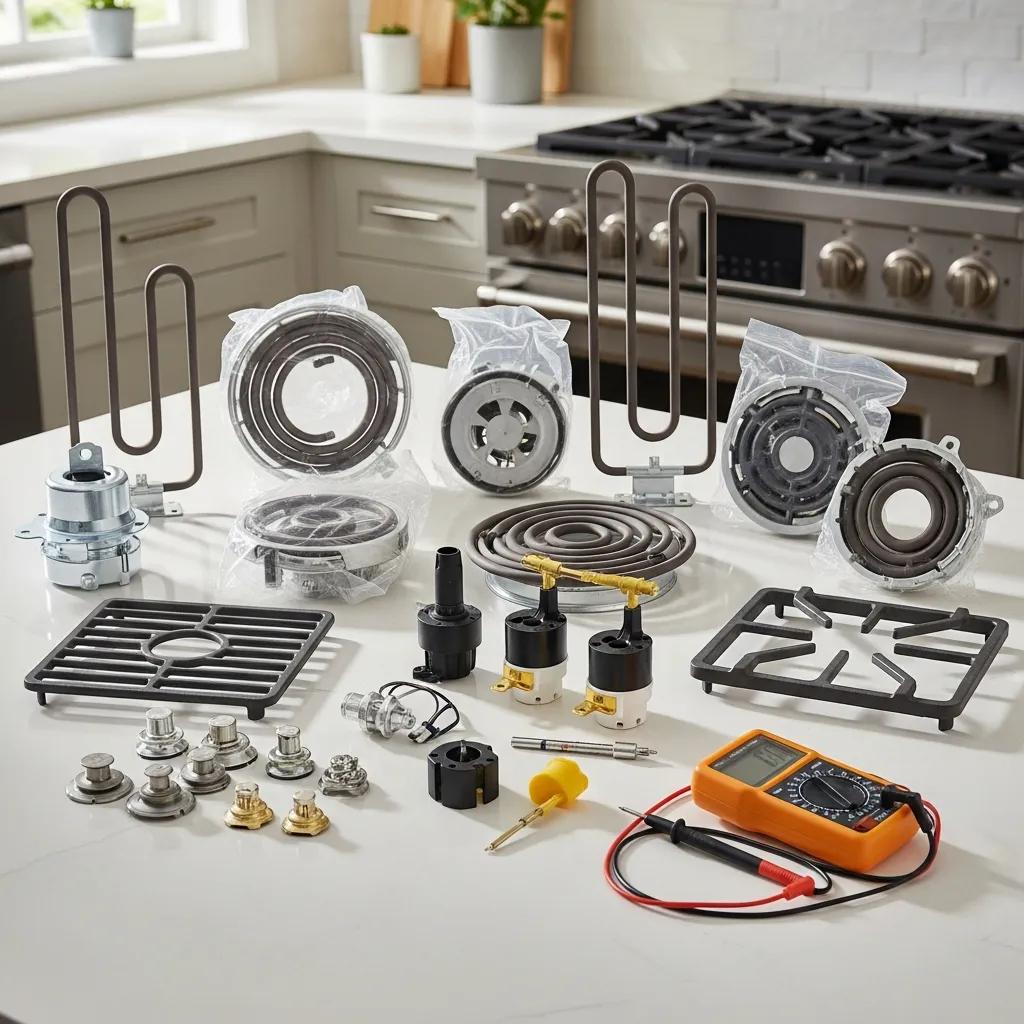 Variety of range and oven parts for DIY repairs, highlighting quality and functionality