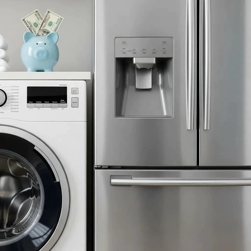 Washing machine and refrigerator highlighting cost savings of DIY repairs